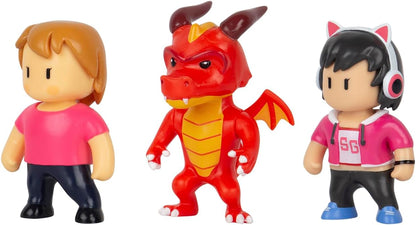 Stumble Guys Collectable Figures 3-pack Window Box - Ms.Stumble, Inferno Dragon, Gamer Gina