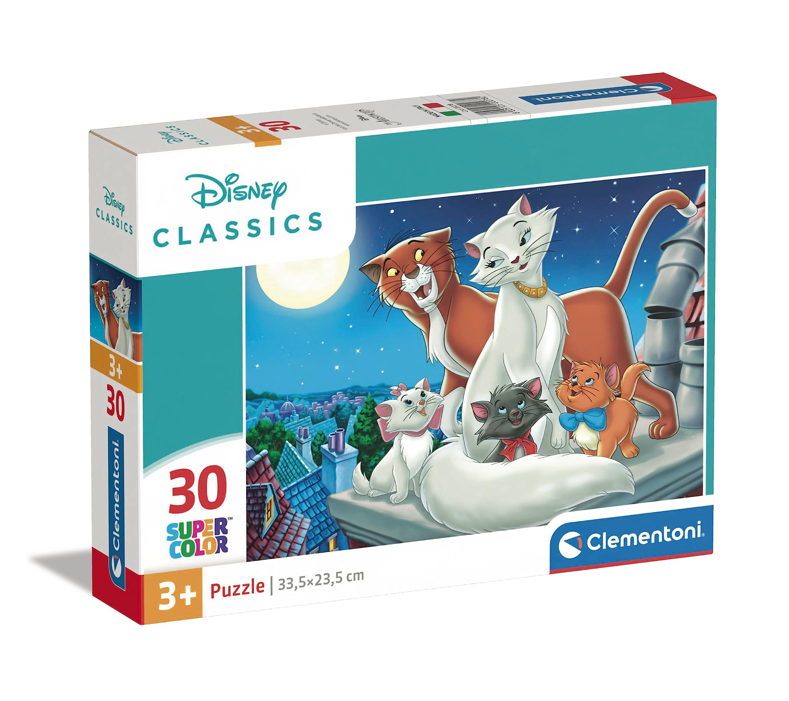 Clementoni - 20278 - Supercolor Puzzle - Disney Classics - Puzzle 30 Teile Ab 3 Jahren, Buntes Kinderpuzzle Mit Besonderer Leuchtkraft & Farbintensität, Geschicklichkeitsspiel Für Kinder