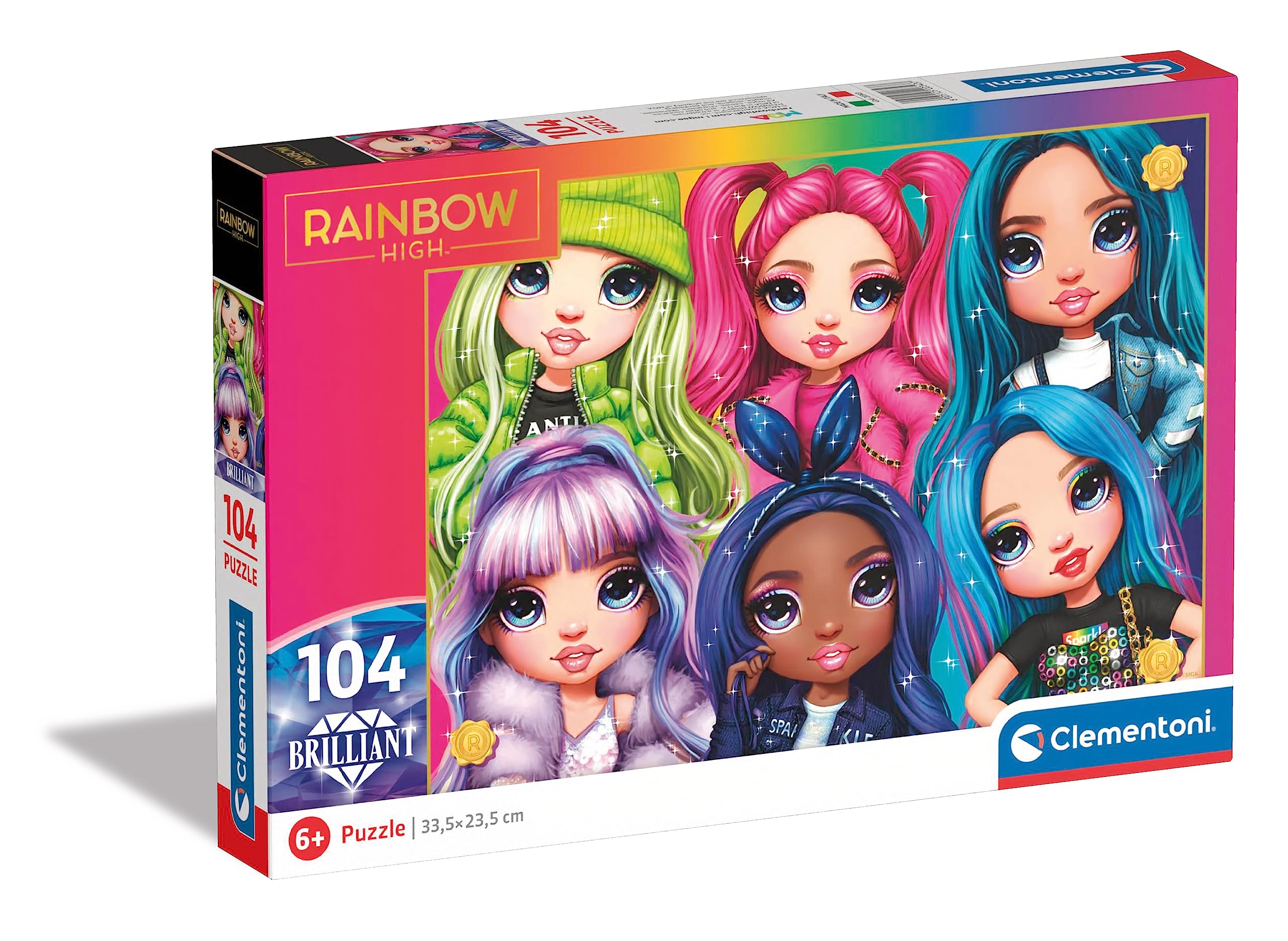Clementoni 20343 104pzs Does not apply Supercolor Brilliant Rainbow High 104 Teile-Puzzle Für Kinder Ab 6 Jahren, Made In Italy, Mehrfarbig, M