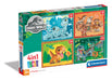 Clementoni - 4In1 Puzzle Jurassic World, Kinderpuzzels, 3-5 jaar, 21521