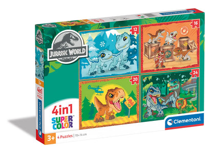 Clementoni - 4In1 Puzzle Jurassic World, Kinderpuzzels, 3-5 jaar, 21521