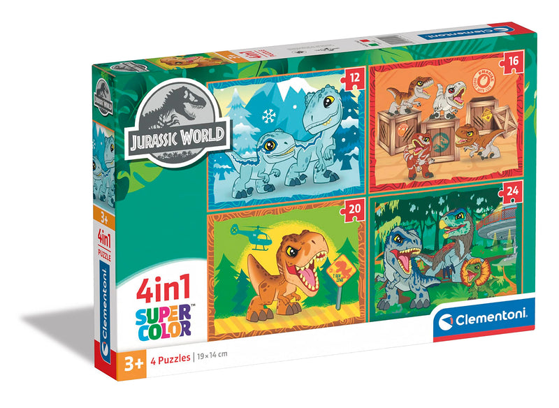 Clementoni - 4In1 Puzzle Jurassic World, Kinderpuzzels, 3-5 jaar, 21521
