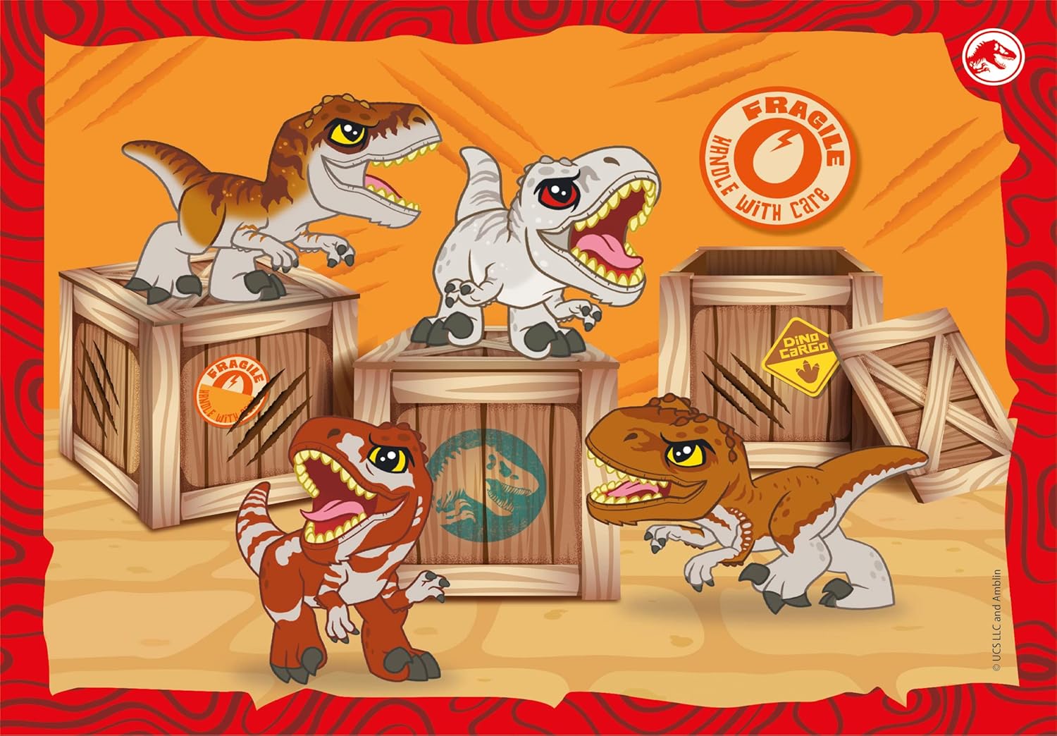 Clementoni - 4In1 Puzzle Jurassic World, Kinderpuzzels, 3-5 jaar, 21521