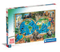 Clementoni - Supercolor The Wonderful World-180 stukjes kinderen 9 jaar, puzzel illustratie, dieren, Made in Italy, meerkleurig, 21723