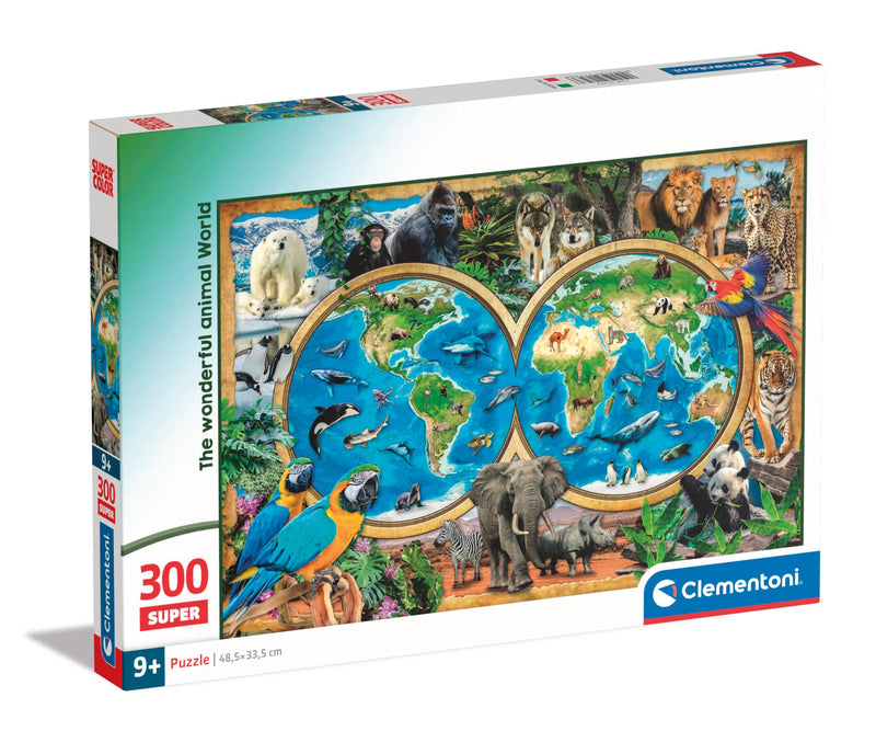 Clementoni - Supercolor The Wonderful World-180 stukjes kinderen 9 jaar, puzzel illustratie, dieren, Made in Italy, meerkleurig, 21723