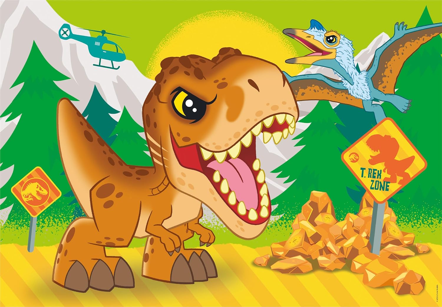 Clementoni 24810 Jurassic World Jigsaw 2 20 Pieces-Supercolor Children 3-5 Years, Cartoon, Gift for Boy/Girls, Puzzle for Kids, Made in Italy, Multicolor