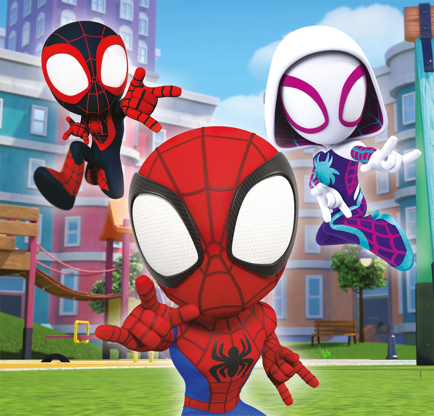 Clementoni- Marvel Spidey And His Amazing Friends Supercolor Friends-3x48 (Include 3 48 Pezzi) Bambini 5 Anni, Puzzle Cartoni Animati-Made in Italy, Colore Multilingua, 25294