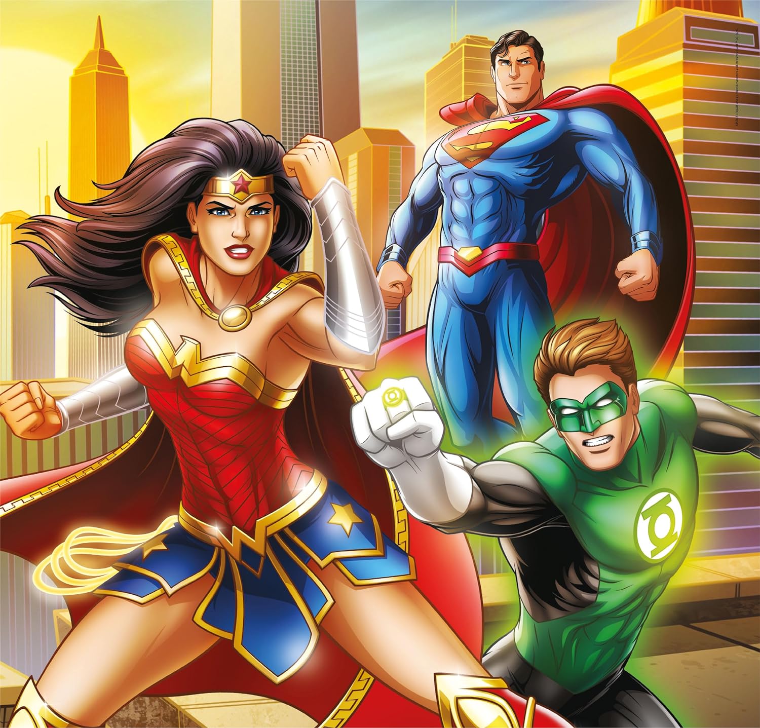Clementoni 25296 Dc Comics Justice League Supercolor League-3x48 Pieces (3 Included), Jigsaw Kids Age 5, Puzzle Cartoon, Made in Italy