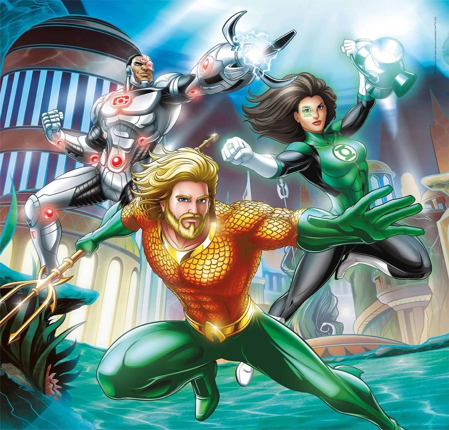 Clementoni 25296 Dc Comics Justice League Supercolor League-3x48 Pieces (3 Included), Jigsaw Kids Age 5, Puzzle Cartoon, Made in Italy