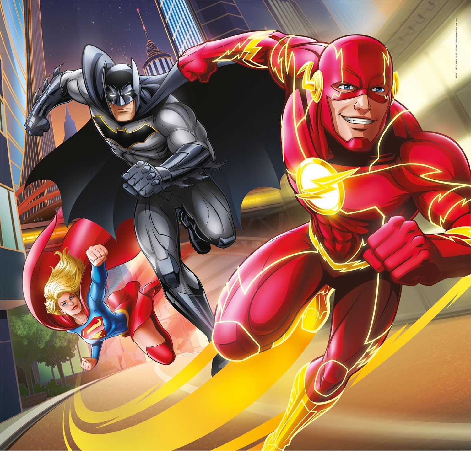 Clementoni 25296 Dc Comics Justice League Supercolor League-3x48 Pieces (3 Included), Jigsaw Kids Age 5, Puzzle Cartoon, Made in Italy