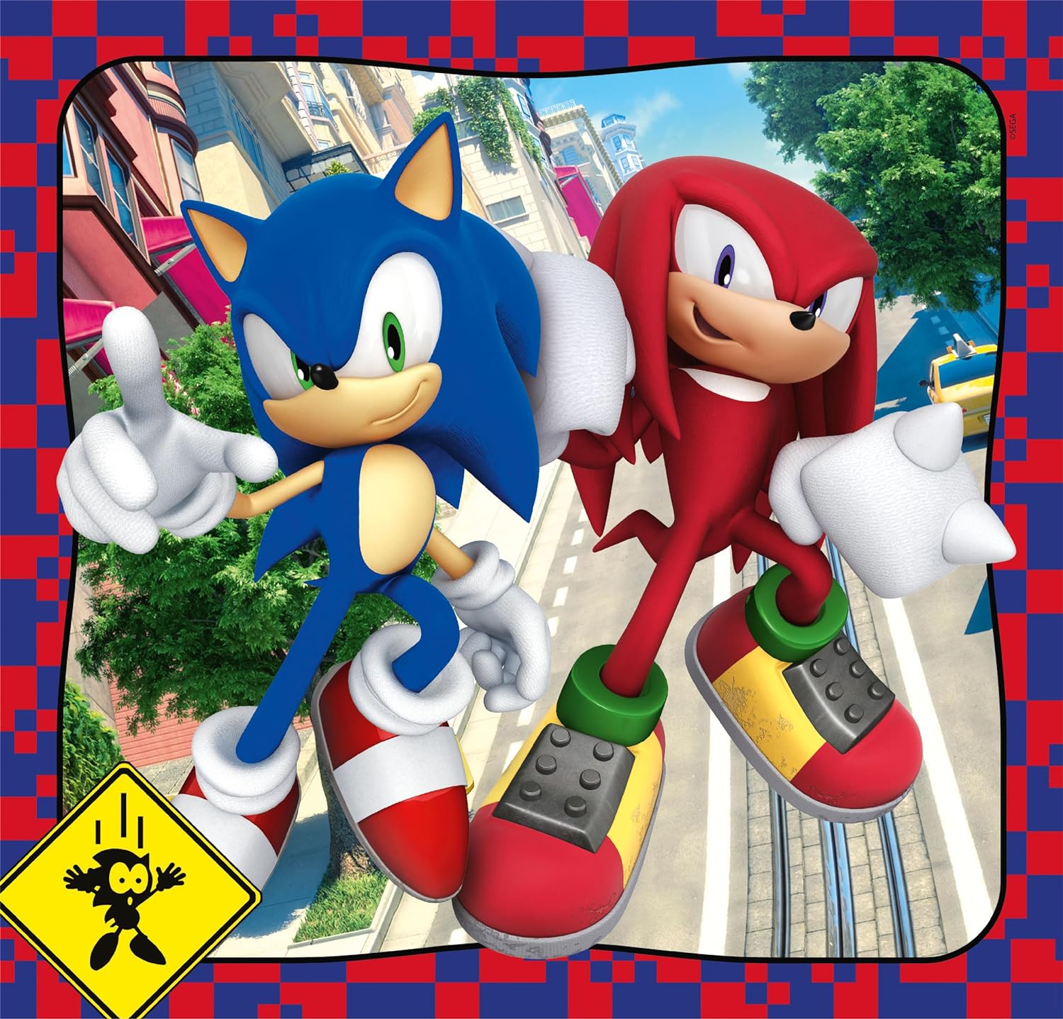 Clementoni 25320 Sonic Jigsaw 3 48 Pieces-Supercolor Children 5-7 Years, Cartoon, Gift for Boy/Girls, Puzzle for Kids, Made in Italy, Multicolor