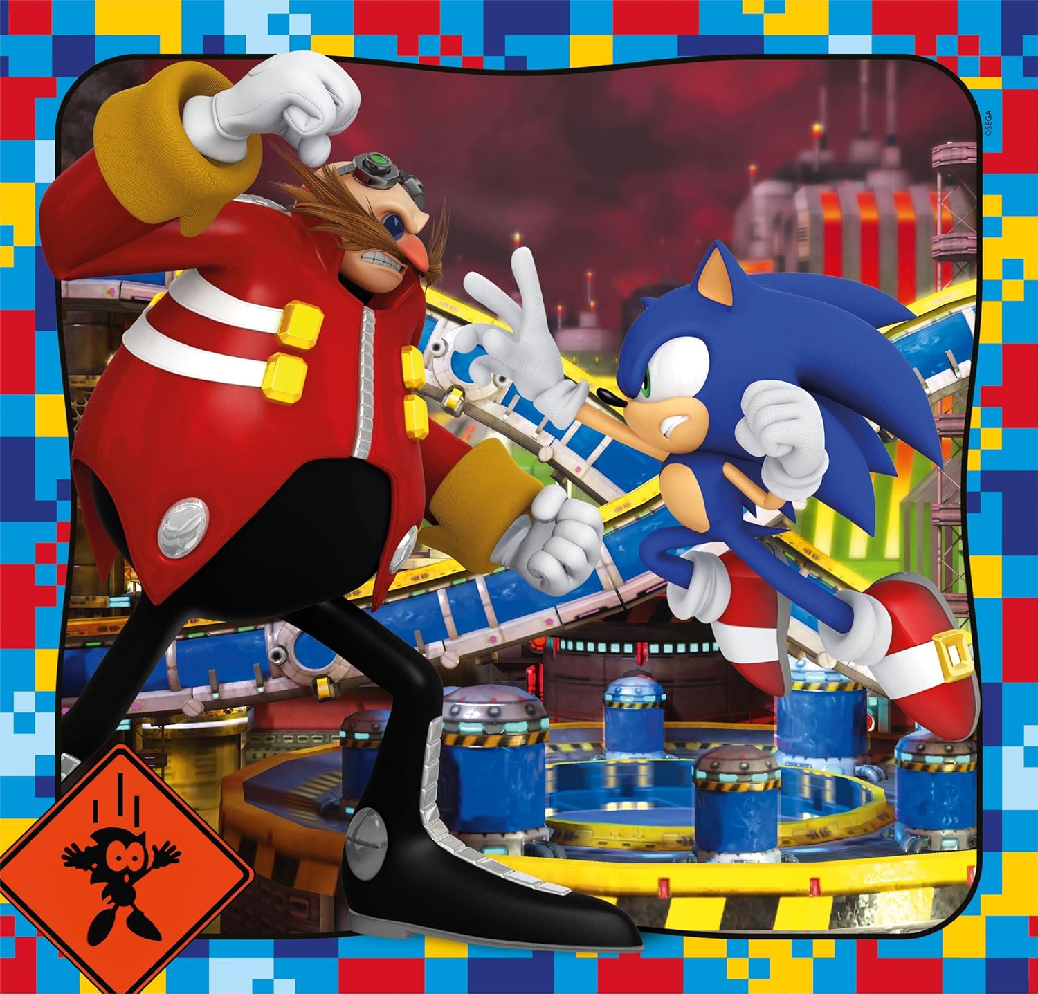 Clementoni 25320 Sonic Jigsaw 3 48 Pieces-Supercolor Children 5-7 Years, Cartoon, Gift for Boy/Girls, Puzzle for Kids, Made in Italy, Multicolor