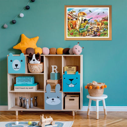 Clementoni 25768 Jigsaw Land of Dinosaurs 104 Pieces-Supercolor Children 6-8 Years, Cartoon, Gift for Boy/Girls, Puzzle for Kids, Made in Italy, Multicolor