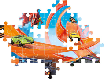 Clementoni- Hot Wheels Hotwheels-Supercolor Puzzle Infantil De 104 Piezas, para Niños 6-8 Años, Desarrolla La Concentraciòn Mentàl Y La Logica, 25776