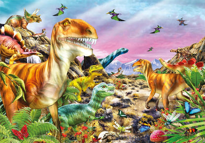 Clementoni Dinosaurier Kinder Puzzle 104 Teile - Dinosaurier Puzzle 37,9 x 26,9 cm für Kinder ab 6 Jahre - Geschicklichkeitsspiel von Clementoni 25779