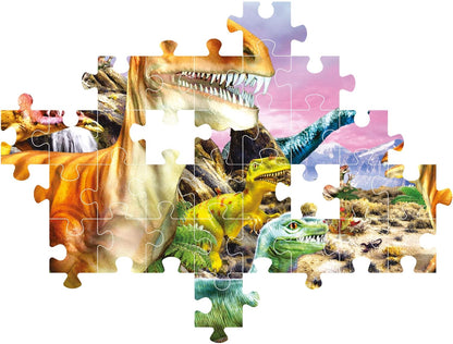Clementoni Dinosaurier Kinder Puzzle 104 Teile - Dinosaurier Puzzle 37,9 x 26,9 cm für Kinder ab 6 Jahre - Geschicklichkeitsspiel von Clementoni 25779