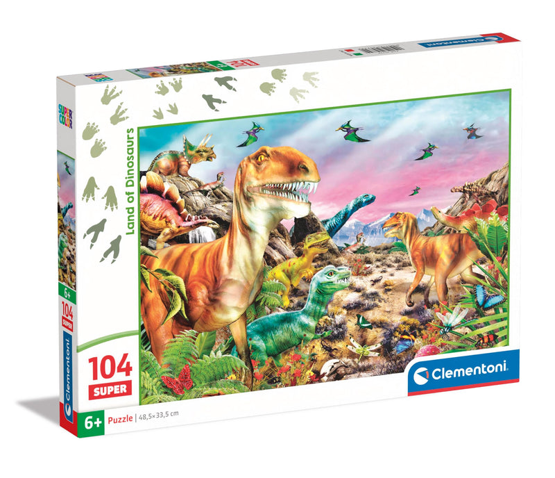 Clementoni Dinosaurier Kinder Puzzle 104 Teile - Dinosaurier Puzzle 37,9 x 26,9 cm für Kinder ab 6 Jahre - Geschicklichkeitsspiel von Clementoni 25779