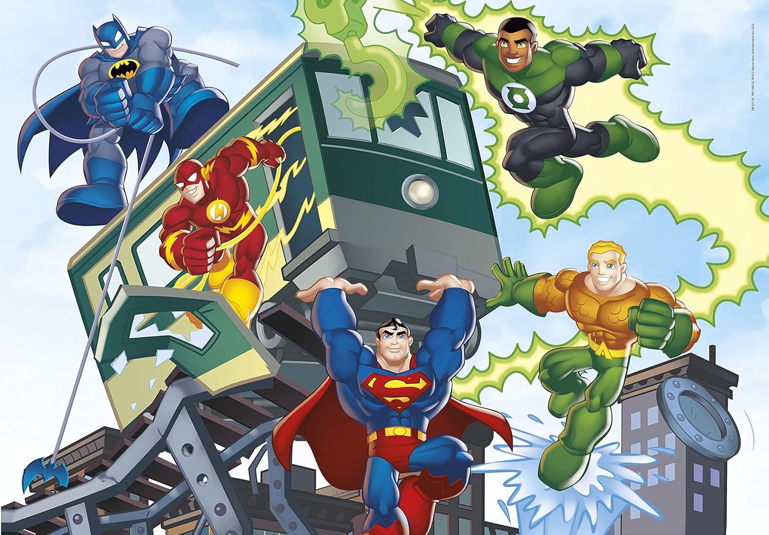 Clementoni - Puzzle Infantil 60 Piezas DC SuperFriends; Puzzle Infantil SuperHéroes DC Comics, a Partir de 5 años (26066