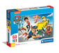 Clementoni - 26203 - Supercolor Puzzle - Paw Patrol - Puzzle 60 Teile Ab 4 Jahren, Buntes Kinderpuzzle Mit Besonderer Leuchtkraft & Farbintensität, Geschicklichkeitsspiel Für Kinder