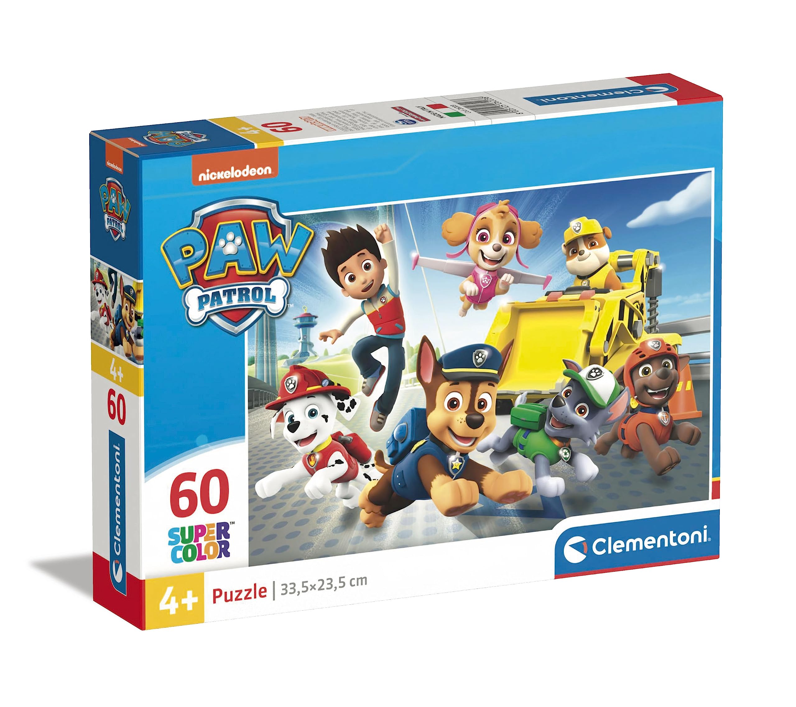 Clementoni - 26203 - Supercolor Puzzle - Paw Patrol - Puzzle 60 Teile Ab 4 Jahren, Buntes Kinderpuzzle Mit Besonderer Leuchtkraft & Farbintensität, Geschicklichkeitsspiel Für Kinder