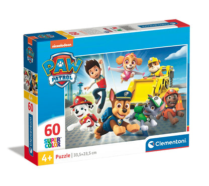 Clementoni - 26203 - Supercolor Puzzle - Paw Patrol - Puzzle 60 Teile Ab 4 Jahren, Buntes Kinderpuzzle Mit Besonderer Leuchtkraft & Farbintensität, Geschicklichkeitsspiel Für Kinder
