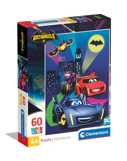 Clementoni 26593 Batwheels Jigsaw 60 Pieces-Supercolor Children 4-6 Years, Cartoon, Cars, Gift for Boy/Girls, Puzzle for Kids, Made in Italy, Multicolor