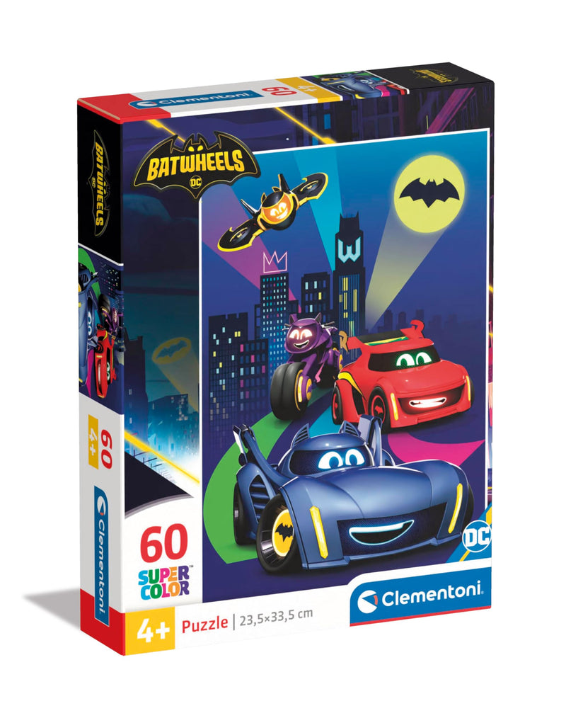 Clementoni 26593 Batwheels Jigsaw 60 Pieces-Supercolor Children 4-6 Years, Cartoon, Cars, Gift for Boy/Girls, Puzzle for Kids, Made in Italy, Multicolor