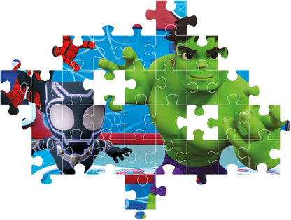 Clementoni 26595 Marvel Spidey And His Amazing Friends Jigsaw 60 Pieces-Supercolor Children 4-6 Years, Cartoon, Gift for Boy/Girls, Puzzle for Kids, Made in Italy, Multicolor