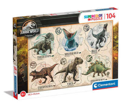 Clementoni Puzzle Infantil 104 Piezas Jurassic World-Desde 6 años (27179