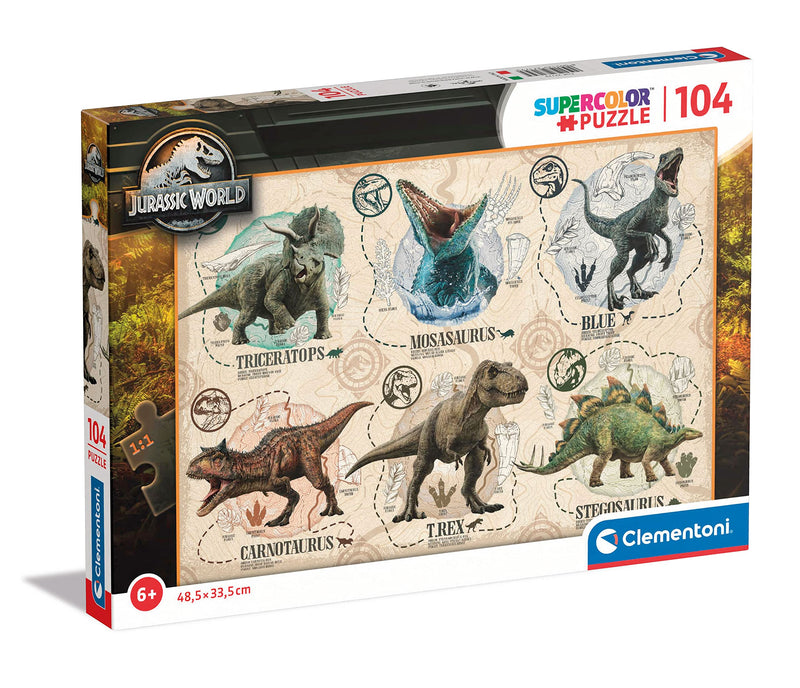 Clementoni Puzzle Infantil 104 Piezas Jurassic World-Desde 6 años (27179