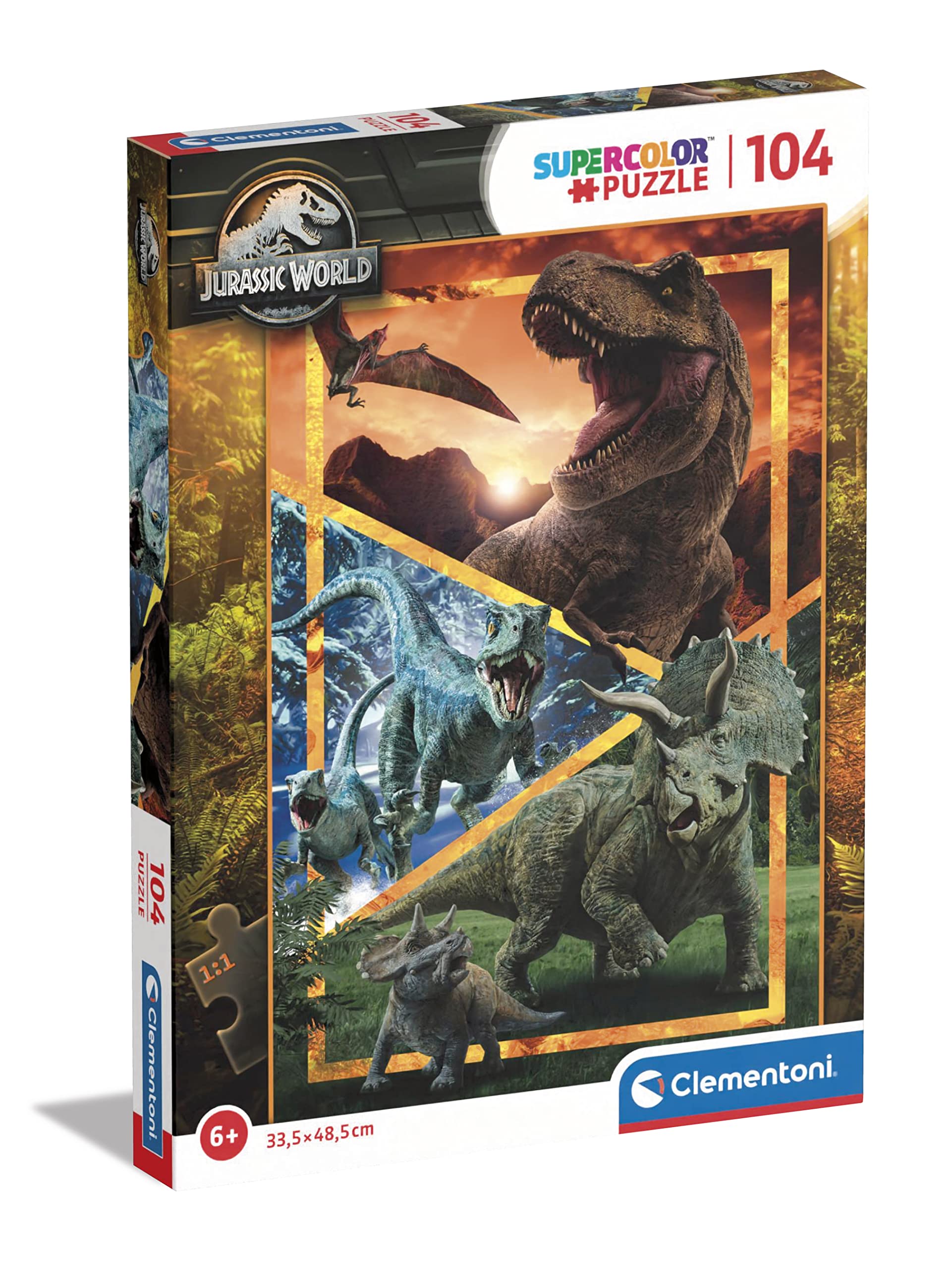Clementoni - Puzzle Infantil Super 104 Piezas Jurassic World - Desde 6 años (27181