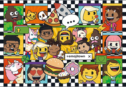 Clementoni 29066 Supercolor Emoji Town-180 Pieces, Jigsaw Kids Age 7, Puzzle Cartoon, Made In Italy