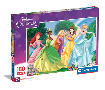 Clementoni 29787 Disney Princess Jigsaw 180 Pieces-Supercolor Children 7-9 Years, Cartoon, Gift for Boy/Girls, Puzzle for Kids, Made in Italy, Multicolor