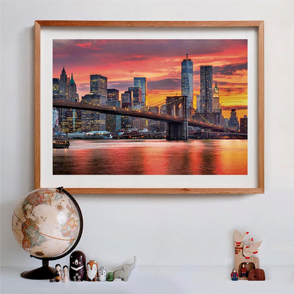 Clementoni- Italia Puzzle Adulto 1500 Piezas East River al anochecer, Nueva York - Desde 14 años (31693), Multicolor