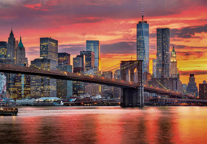 Clementoni- Italia Puzzle Adulto 1500 Piezas East River al anochecer, Nueva York - Desde 14 años (31693), Multicolor