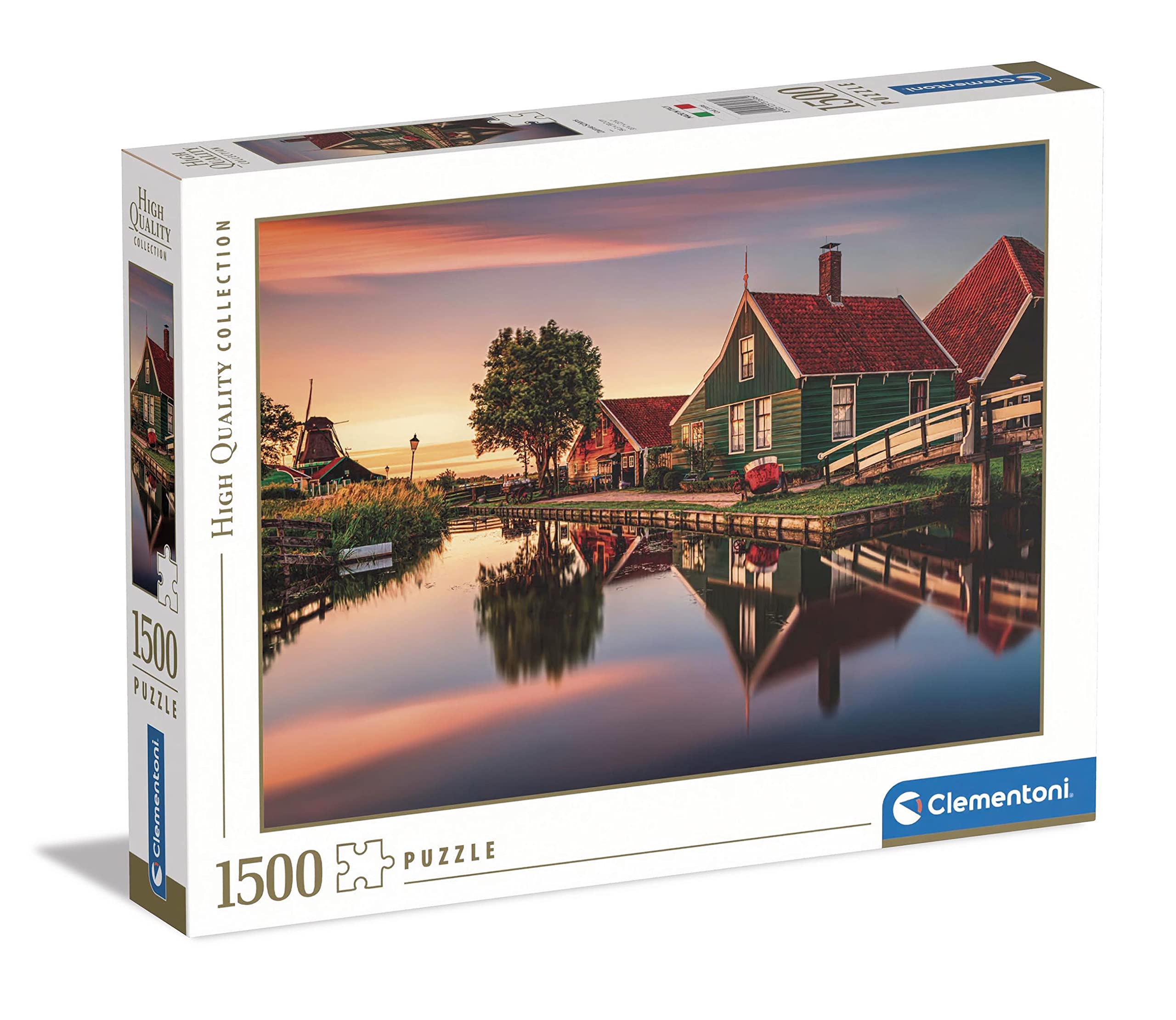 Clementoni 31696 Collection-Zaanse Schans-1500 Pieces-Adult Jigsaw Puzzles, Made in Italy, Multi-Coloured