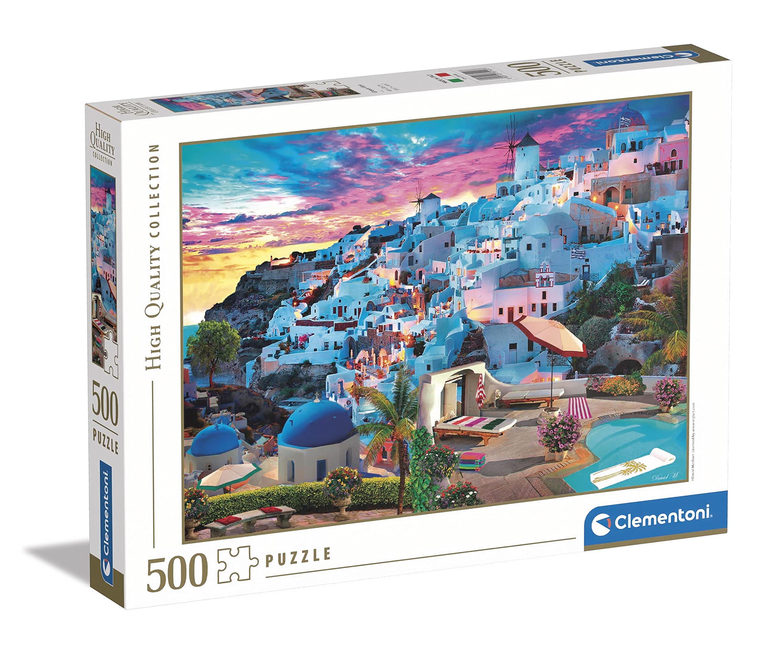 Clementoni 35149 Collection Greece View 500 Pieces, Jigsaw Puzzle for Adults-Made in Italy, Multi-Coloured