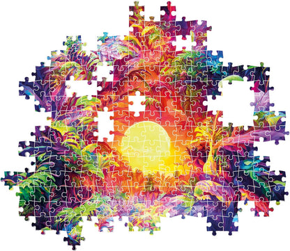 Clementoni 35518 Jigsaw Colorboom Collection-Psychedelic Jungle Sunrise 500 Pieces-Puzzle for Adults 14-99 Years, Gift for Men/Women, Forest, Gradient, Made in Italy, Multicolor