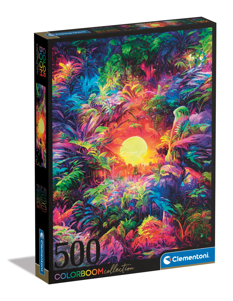 Clementoni 35518 Jigsaw Colorboom Collection-Psychedelic Jungle Sunrise 500 Pieces-Puzzle for Adults 14-99 Years, Gift for Men/Women, Forest, Gradient, Made in Italy, Multicolor