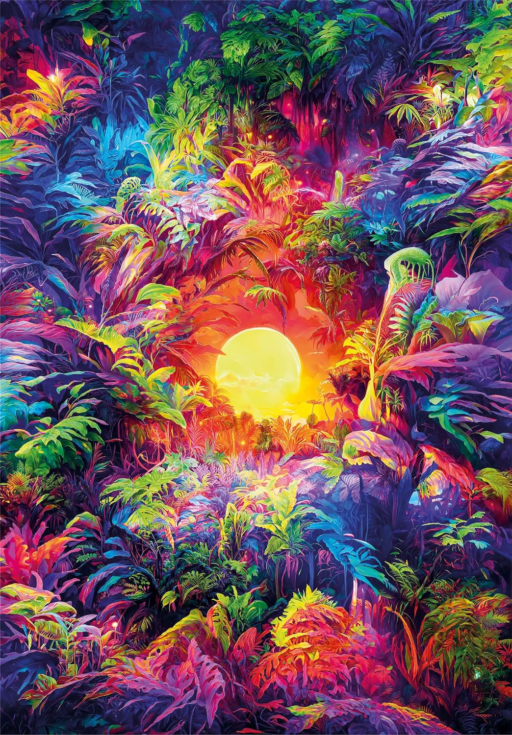 Clementoni 35518 Jigsaw Colorboom Collection-Psychedelic Jungle Sunrise 500 Pieces-Puzzle for Adults 14-99 Years, Gift for Men/Women, Forest, Gradient, Made in Italy, Multicolor