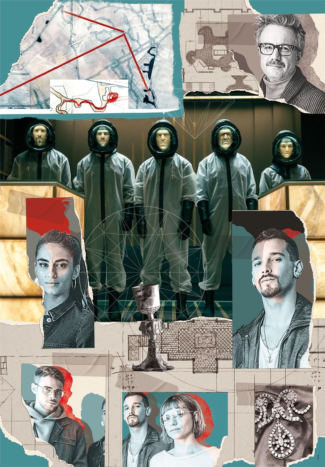 Clementoni 39848 Netflix Casa De Papel Berlin Jigsaw 1000 Pieces-Puzzle for Adults 14-99 Years, Poster Included, Gift for Men/Women, Series La Money Heist, Made in Italy, Multicolor