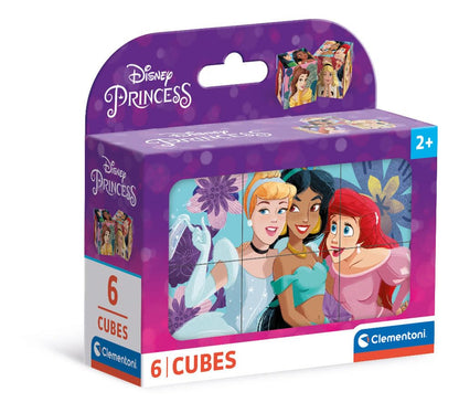 Clementoni 40660 Disney Princess Jigsaw 6 Pieces-Cube Supercolor Children 2-4 Years, Cartoon, Gift for Boy/Girls, Puzzle for Kids, Made in Italy, Multicolor