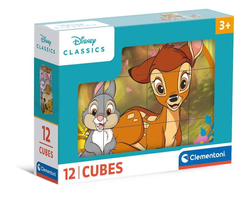 Clementoni 41196 Disney Jigsaw Classic 12 Pieces-Cube Supercolor Children 3-5 Years, Cartoon, Gift for Boy/Girls, Puzzle for Kids, Made in Italy, Multicolor