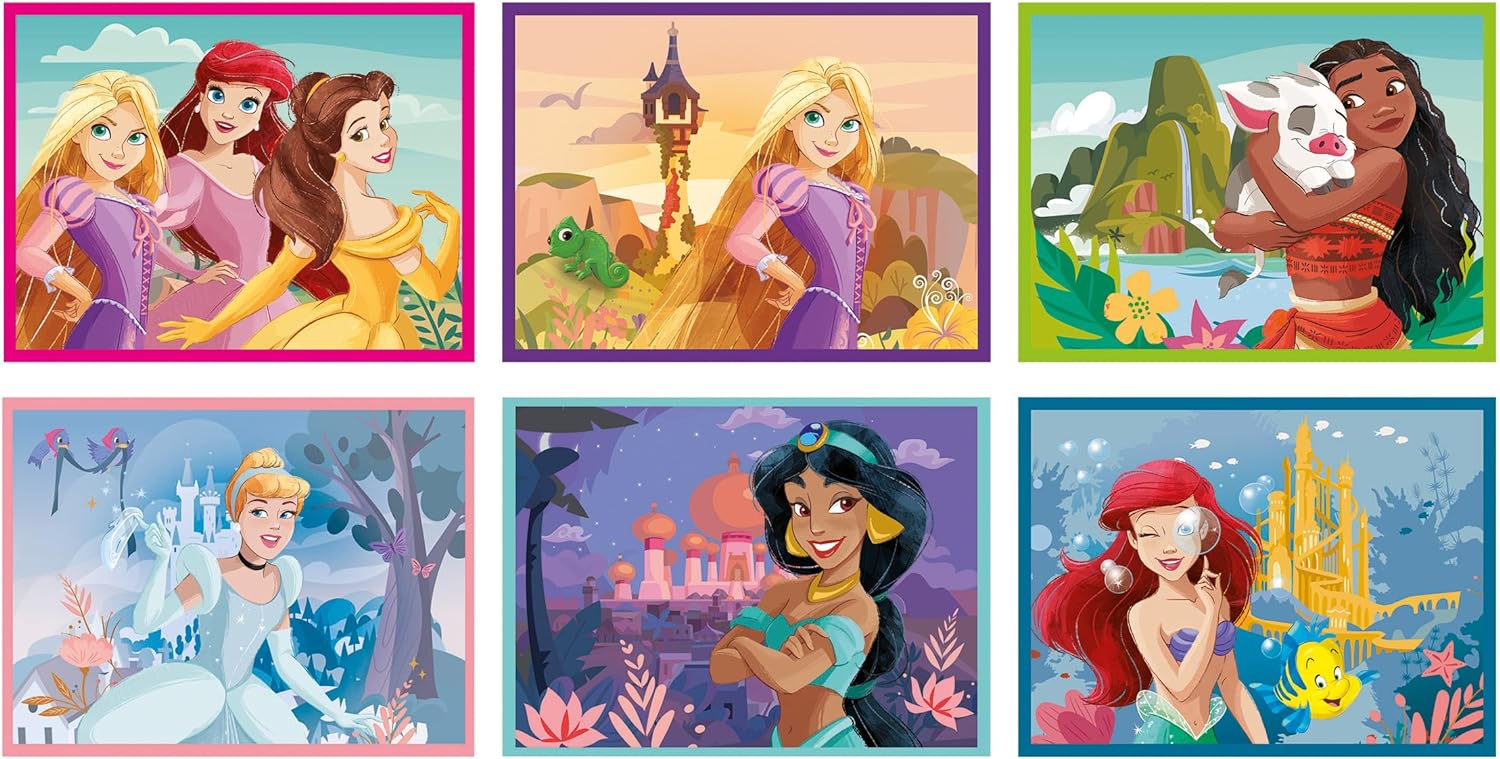 Clementoni Disney Princess 12 Würfel Puzzle Kinder - Geschicklichkeitsspiel für Kinder ab 3 Jahren - Sensorik- & Motorikspielzeug Disney Puzzle 41197