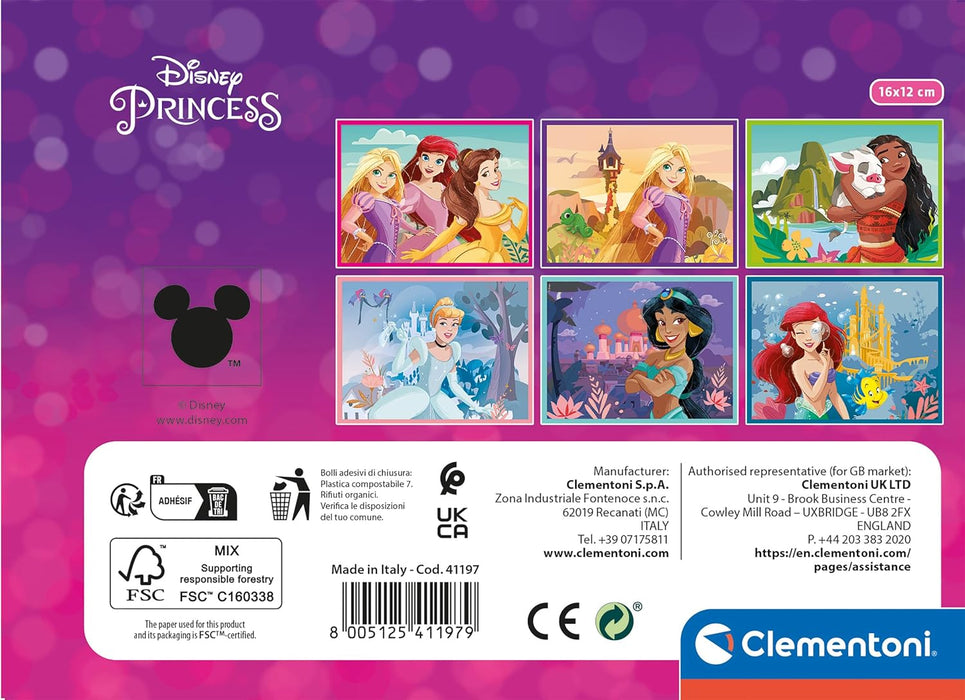 Clementoni Disney Princess 12 Würfel Puzzle Kinder - Geschicklichkeitsspiel für Kinder ab 3 Jahren - Sensorik- & Motorikspielzeug Disney Puzzle 41197
