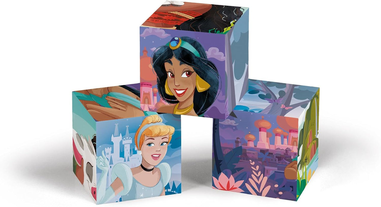 Clementoni Disney Princess 12 Würfel Puzzle Kinder - Geschicklichkeitsspiel für Kinder ab 3 Jahren - Sensorik- & Motorikspielzeug Disney Puzzle 41197
