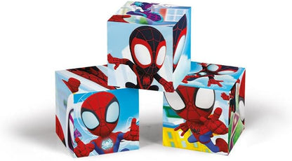 Clementoni- Marvel Spidey And His Amazing Friends Friends-12 Pezzi Bambini 3 Anni, Cartoni Animati, Puzzle Cubi, Made in Italy, Multicolore, 41198