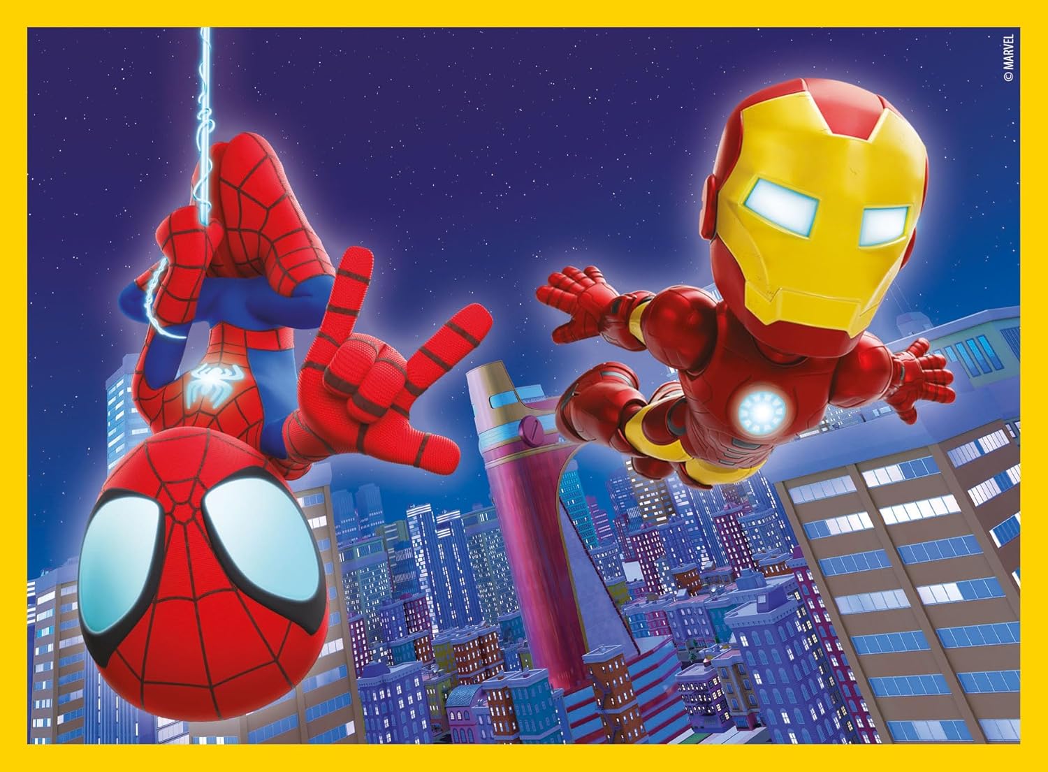 Clementoni- Marvel Spidey And His Amazing Friends Friends-12 Pezzi Bambini 3 Anni, Cartoni Animati, Puzzle Cubi, Made in Italy, Multicolore, 41198