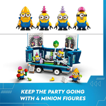 LEGO Despicable Me Minions’ Music Party Bus, Creative Building Toy for 7 Plus Year Old Kids, Boys & Girls, Includes Gus, Mel, Dave and Phil Figures, Creative Birthday Gift Idea 75581