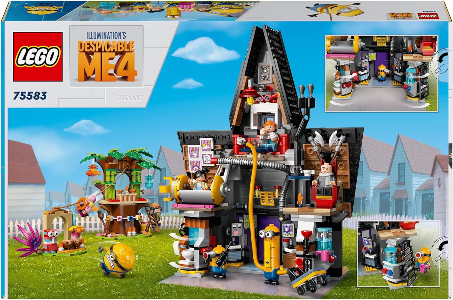 LEGO Despicable Me Minions and Gru's Family Mansion, Toy House Movie Set for 8 Plus Year Old boys & Girls who Love Independent Play, Includes 6 Minifigures and 3 Buildable Figures, Gift Idea 75583